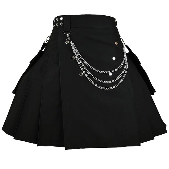 Men’s Black Cargo Kilt  Traditional Holiday Gift - Picture 5 of 8